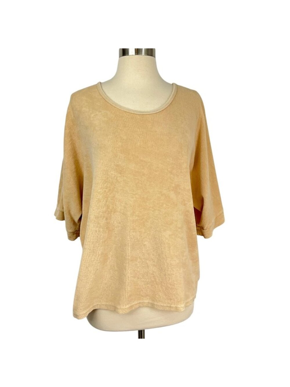 The Simple Folk Terry Top Womens 6 Beige Organic Cotton Relaxed Oversized